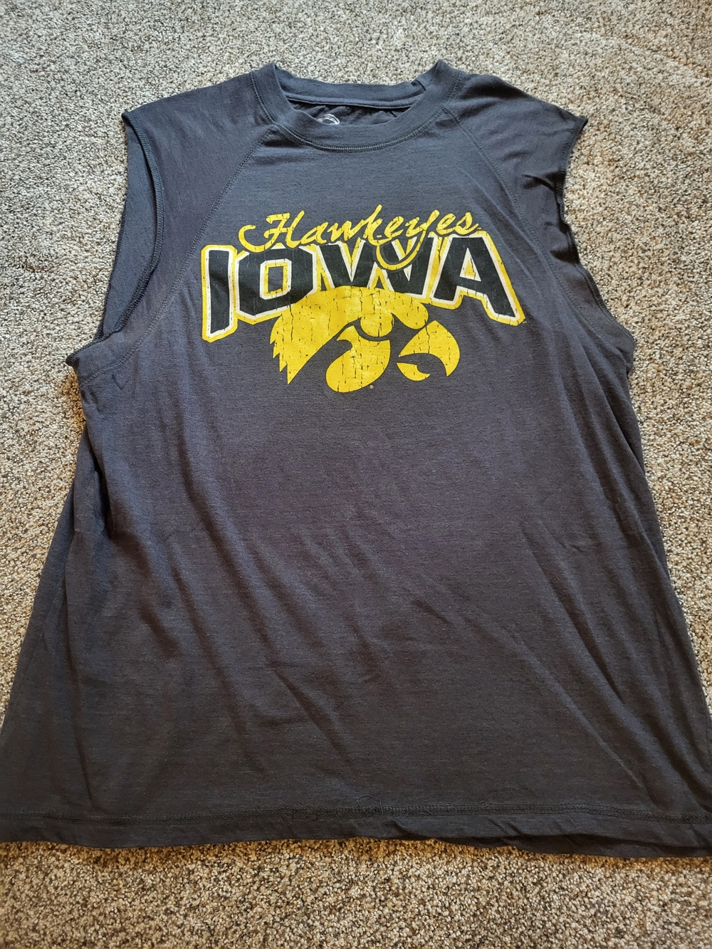Iowa Hawkeyes Sleeveless Tee - Yellow on Black